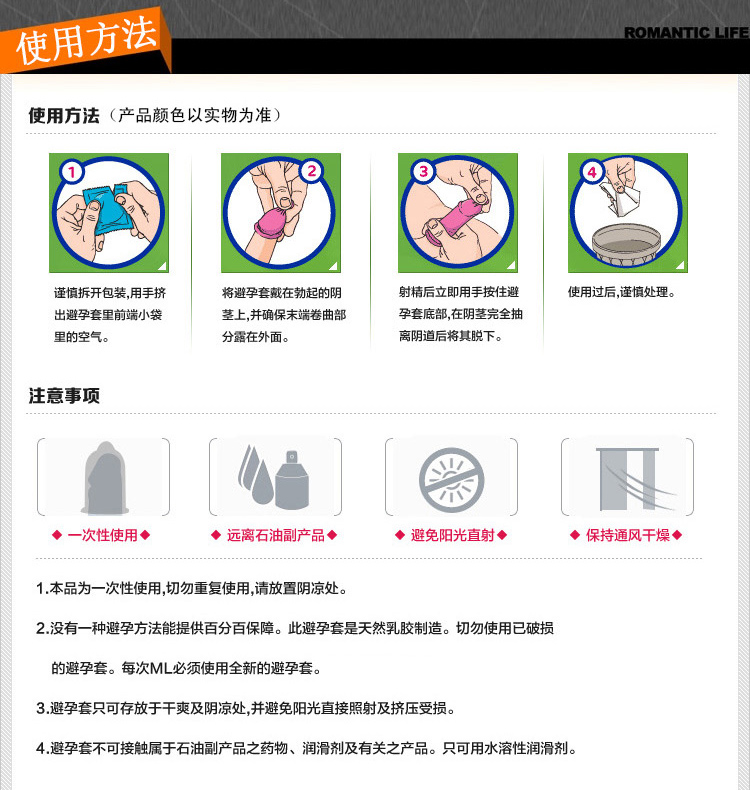 凸点螺纹冰火盛宴情趣安全套10只装名流避孕套使用说明详情图23